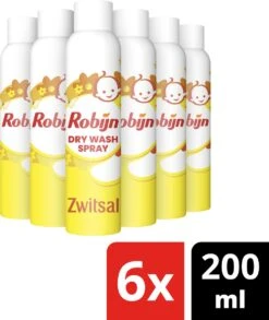 Robijn Zwitsal Dry Wash Spray - 6 X 200 Ml - Voordeelverpakking -Schoonmaakartikelen Winkel 1013x1200