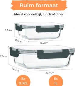Formilo Meal Prep Bakjes - Lekvrije Vershoudbakjes - Diepvriesbakjes - Luchtdicht - BPA Vrij - Glas - 10 Stuks 14 Formilo Meal Prep Bakjes - Lekvrije Vershoudbakjes - Diepvriesbakjes - Luchtdicht - BPA Vrij - Glas - 10 Stuks -Schoonmaakartikelen Winkel 1043x1200