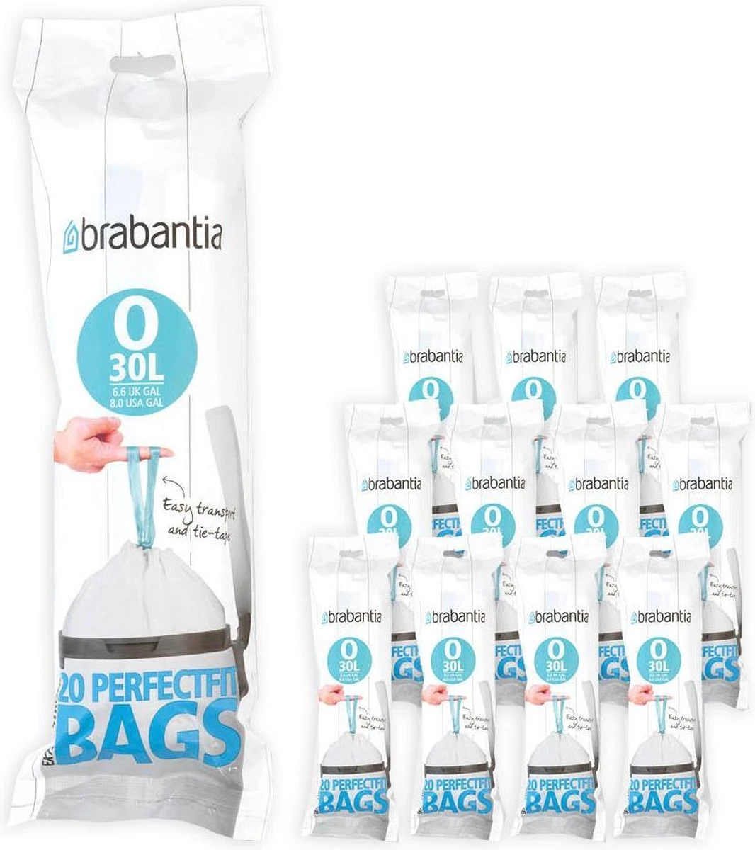Brabantia PerfectFit Vuilniszakken - 30 L - Code O - 12 Rollen X 20 Stuks 3 Brabantia PerfectFit Vuilniszakken - 30 L - Code O - 12 Rollen X 20 Stuks