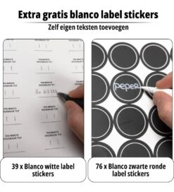 24 Glazen Kruidenpotjes Set Met 3 Soorten Strooideksels – Kruidenstrooier – Compleet Pakket Incl Kruidenpotjes Stickers, Krijtstift En Accessoires - Bamboo Deksel -Schoonmaakartikelen Winkel 1091x1200 3