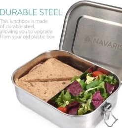 Navaris RVS Broodtrommel Met Verdeler - Meal Prep Bakje - Vershouddoos - Lunchbox - 17 X 13 X 6 Cm - Inhoud 0,8 Liter - Vaatwasbestendig 12 Navaris RVS Broodtrommel Met Verdeler - Meal Prep Bakje - Vershouddoos - Lunchbox - 17 X 13 X 6 Cm - Inhoud 0,8 Liter - Vaatwasbestendig -Schoonmaakartikelen Winkel 1146x1200