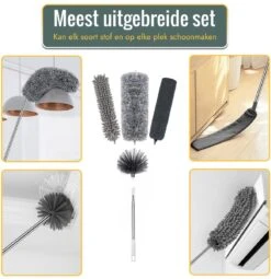 Livv Goods Telescopische Plumeau Set Met Telescoopsteel - 5 In 1 - Tot 250 Cm Uitschuifbaar - Duster - Stoffer -Schoonmaakartikelen Winkel 1163x1200 2