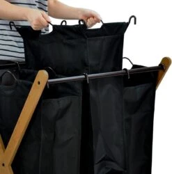 JASC Wasmand 3 Vakken - Wassorteerder - Wasmanden - Zwart - Bamboe - 128 Liter -Schoonmaakartikelen Winkel 1186x1200 3