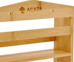 ACAZA Ophangbaar Kruidenrek Met 10 Glazen Kruidenpotjes, Spice Rack, Keuken Rek, Kruiden Organizer Voor Specerijen, Peper, Zout, 26 Cm Breed, Bamboe -Schoonmaakartikelen Winkel 1200x1009 2
