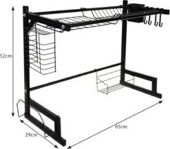 Afdruiprek Droger Zwart Voor Bestek Boven De Gootsteen 65 Cm X 29 Cm X 52 Cm -Schoonmaakartikelen Winkel 1200x1052 1