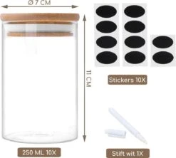Quality Needz - Voorraadpotten - Glazen Potjes Met Deksel - 250 ML - 10 Delige Set - BPA-vrij - Gratis Pen & Herschrijfbare Stickers - Snoeppot 12 Quality Needz - Voorraadpotten - Glazen Potjes Met Deksel - 250 ML - 10 Delige Set - BPA-vrij - Gratis Pen & Herschrijfbare Stickers - Snoeppot -Schoonmaakartikelen Winkel 1200x1078