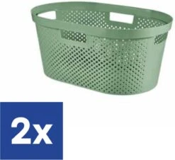 Curver Infinity Recycled Dots Wasmand - 40L - 2 Stuks - Groen -Schoonmaakartikelen Winkel 1200x1099