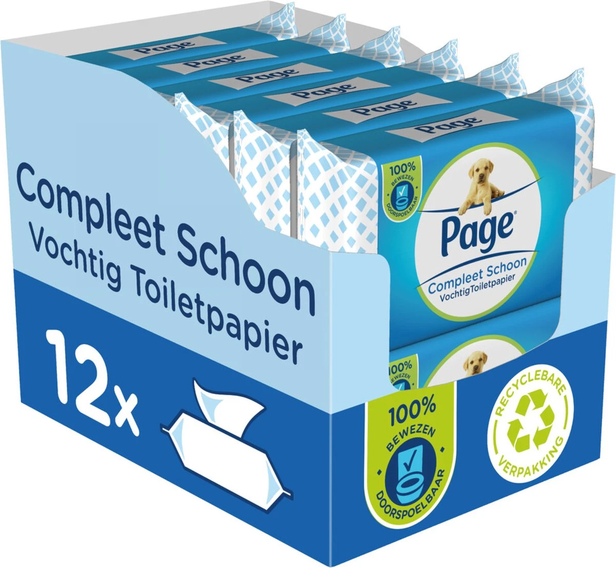 Page Vochtig Toiletpapier - 12 X 38 Stuks - Compleet Schoon Vochtig Wc Papier - Voordeelverpakking 4 Page Vochtig Toiletpapier - 12 X 38 Stuks - Compleet Schoon Vochtig Wc Papier - Voordeelverpakking - Afbeelding 2