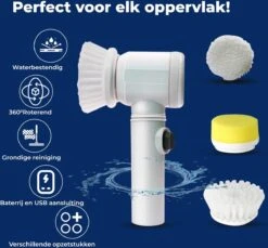 B-care Magic Brush - Elektrische Multifunctionele Schoonmaakborstel - 7 Opzetstukken - Wasborstel - Poetsmachine - Schrobborstel - Handborstel - Werkborstel - Schrobber - Boorborstel - Reinigingsborstel -Schoonmaakartikelen Winkel 1200x1112