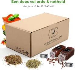 Soothe 48 Glazen Kruidenpotjes Set Met 2 Soorten Strooideksels – Kruidenstrooier – Compleet Pakket Incl Kruidenpotjes Stickers, Krijtstift En Accessoires -Schoonmaakartikelen Winkel 1200x1126 5