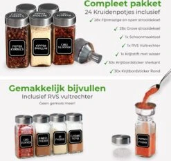 Soothe 24 Glazen Kruidenpotjes Set Met 2 Soorten Strooideksels – Kruidenstrooier – Compleet Pakket Incl Kruidenpotjes Stickers, Krijtstift En Accessoires -Schoonmaakartikelen Winkel 1200x1134 1