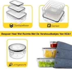 KE&1 Vershoudbakjes - Meal Prep Bakjes - Lunchbox - Diepvriesbakjes - Plastic Bakjes - Keuken - Keukenkast - Bakken -Schoonmaakartikelen Winkel 1200x1153 3