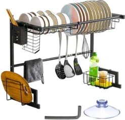 Afdruiprek Droger Zwart Voor Bestek Boven De Gootsteen 65 Cm X 29 Cm X 52 Cm -Schoonmaakartikelen Winkel 1200x1154 4