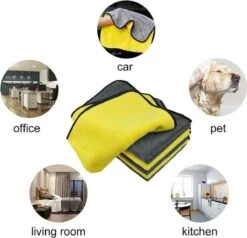 Merkloos Microvezel Droogdoek-Auto Droogdoek-Auto Droogdoek Microvezeldoek-auto Poetsen-poetsdoek- Reinigingsdoekjes- Duurzaam – 30x30 Cm - Geel/grijs -Schoonmaakartikelen Winkel 1200x1154 5