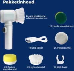 B-care Magic Brush - Elektrische Multifunctionele Schoonmaakborstel - 7 Opzetstukken - Wasborstel - Poetsmachine - Schrobborstel - Handborstel - Werkborstel - Schrobber - Boorborstel - Reinigingsborstel -Schoonmaakartikelen Winkel 1200x1155 1