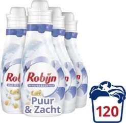 Robijn Puur & Zacht Wasverzachter - 4 X 30 Wasbeurten - Voordeelverpakking -Schoonmaakartikelen Winkel 1200x1171