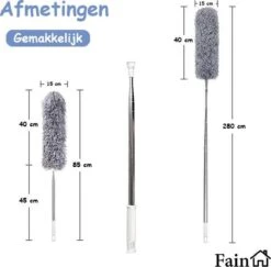 Fain® Plumeau Met Telescoopsteel – Grijs – 80 Tot 280 Cm - Uitschuifbaar – Wasbaar - Flexibel 360° Draaibaar – Duster - Microvezel Ragebol 24 Fain® Plumeau Met Telescoopsteel – Grijs – 80 Tot 280 Cm - Uitschuifbaar – Wasbaar - Flexibel 360° Draaibaar – Duster - Microvezel Ragebol -Schoonmaakartikelen Winkel 1200x1182 4