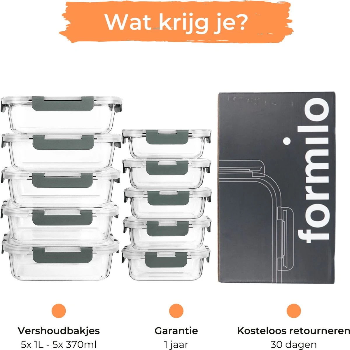 Formilo Meal Prep Bakjes - Lekvrije Vershoudbakjes - Diepvriesbakjes - Luchtdicht - BPA Vrij - Glas - 10 Stuks 9 Formilo Meal Prep Bakjes - Lekvrije Vershoudbakjes - Diepvriesbakjes - Luchtdicht - BPA Vrij - Glas - 10 Stuks - Afbeelding 7