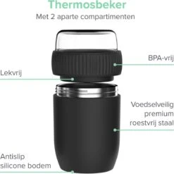Coninx Thermos Lunchbox - Muesli Beker To Go - Isoleer Lunchpot - Yoghurtbeker To Go - Mueslibeker 840ml (600ml+240ml) - RVS / Zwart 18 Coninx Thermos Lunchbox - Muesli Beker To Go - Isoleer Lunchpot - Yoghurtbeker To Go - Mueslibeker 840ml (600ml+240ml) - RVS / Zwart -Schoonmaakartikelen Winkel 1200x1198 32