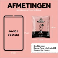 BagFitter Roze C 40L Tot 50L Vuilniszak Met Trekband Van 100% Gerecycled Plastic - 77cm X 57cm - 30 Stuks - 40-50 Liter - Vuilniszakken - Afvalzakken - Prullenbakzakken Geschikt Voor O.a. Homra Fonix En StangVollby Nausta -Schoonmaakartikelen Winkel 1200x1199 11