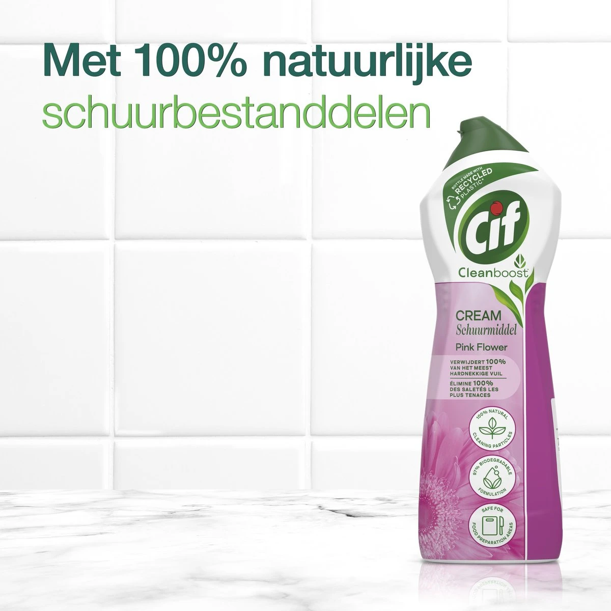Cif CleanBoost Cream Pink Schuurmiddel - 8 X 750 Ml - Voordeelverpakking 10 Cif CleanBoost Cream Pink Schuurmiddel - 8 X 750 Ml - Voordeelverpakking - Afbeelding 8