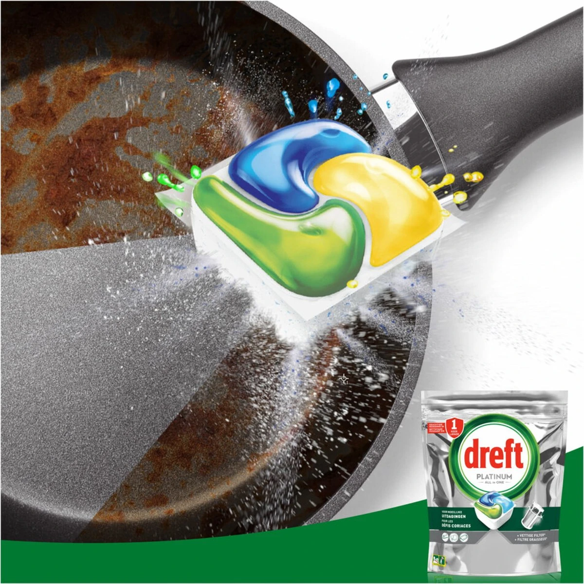 Dreft Platinum All In One Vaatwascapsules Citroen 170 Stuks 5 Dreft Platinum All In One Vaatwascapsules Citroen 170 Stuks - Afbeelding 3