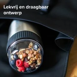 Coninx Thermos Lunchbox - Muesli Beker To Go - Isoleer Lunchpot - Yoghurtbeker To Go - Mueslibeker 840ml (600ml+240ml) - RVS -Schoonmaakartikelen Winkel 1200x1200 481