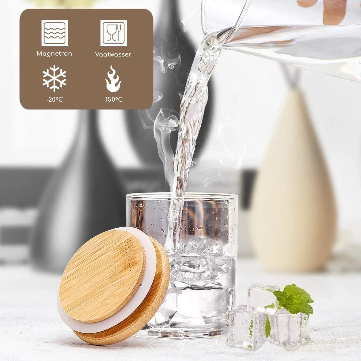 Quality Needz - Voorraadpotten - Glazen Potjes Met Deksel - 250 ML - 10 Delige Set - BPA-vrij - Gratis Pen & Herschrijfbare Stickers - Snoeppot 8 Quality Needz - Voorraadpotten - Glazen Potjes Met Deksel - 250 ML - 10 Delige Set - BPA-vrij - Gratis Pen & Herschrijfbare Stickers - Snoeppot - Afbeelding 6