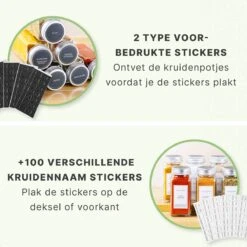 36 Glazen Kruidenpotjes Vierkant Met Deksel - Kruidenstrooier - Complete Set Met Strooideksels, Voorbedrukte Stickers En Trechter - Inhoud 120 Ml - 10,5 X 4,3 Cm -Schoonmaakartikelen Winkel 1200x1200 522