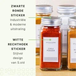 36 Glazen Kruidenpotjes Vierkant Met Deksel - Kruidenstrooier - Complete Set Met Strooideksels, Voorbedrukte Stickers En Trechter - Inhoud 120 Ml - 10,5 X 4,3 Cm -Schoonmaakartikelen Winkel 1200x1200 525