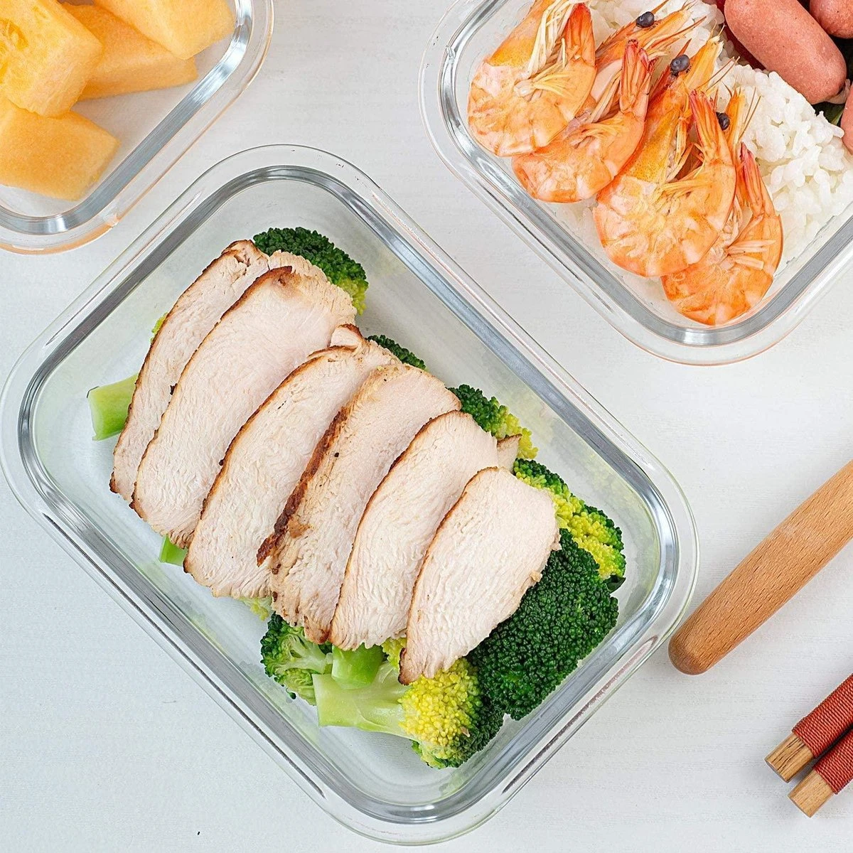 VMCA Glazen Vershoudbakjes Voor Vriezer Oven En Magnetron - 9 Bakjes 4 VMCA Glazen Vershoudbakjes Voor Vriezer Oven En Magnetron - 9 Bakjes - Afbeelding 2