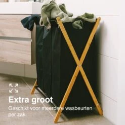 JASC Wasmand 3 Vakken - Wassorteerder - Wasmanden - Zwart - Bamboe - 128 Liter -Schoonmaakartikelen Winkel 1200x1200 558