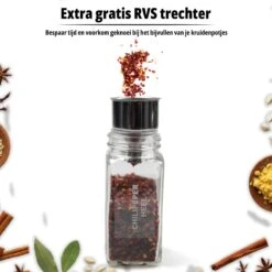 24 Glazen Kruidenpotjes Set Met 3 Soorten Strooideksels – Kruidenstrooier – Compleet Pakket Incl Kruidenpotjes Stickers, Krijtstift En Accessoires - Bamboo Deksel -Schoonmaakartikelen Winkel 1200x1200 584