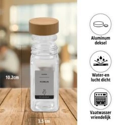 24 Glazen Kruidenpotjes Set Met 3 Soorten Strooideksels – Kruidenstrooier – Compleet Pakket Incl Kruidenpotjes Stickers, Krijtstift En Accessoires - Bamboo Deksel -Schoonmaakartikelen Winkel 1200x1200 585