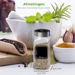 Soothe 24 Glazen Kruidenpotjes Set Met 2 Soorten Strooideksels – Kruidenstrooier – Compleet Pakket Incl Kruidenpotjes Stickers, Krijtstift En Accessoires -Schoonmaakartikelen Winkel 1200x1200 606