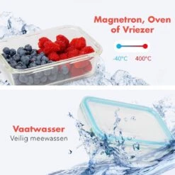 KitchenBrothers Meal Prep Bakjes - Set - Luchtdicht - BPA Vrij - Glas - 9 Stuks -Schoonmaakartikelen Winkel 1200x1200 652