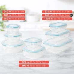 KitchenBrothers Meal Prep Bakjes - Set - Luchtdicht - BPA Vrij - Glas - 9 Stuks -Schoonmaakartikelen Winkel 1200x1200 657