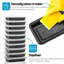 Meal Prep Bakjes - 20 Stuks - 1 Compartiment - Lunchbox - Diepvriesbakjes - Vershoudbakjes - Plastic Bakjes Met Deksel - Magnetron Bakjes Met Deksel - Meal Prep - Vershouddoos - 1L - BPA Vrij - Fitcrafters 13 Meal Prep Bakjes - 20 Stuks - 1 Compartiment - Lunchbox - Diepvriesbakjes - Vershoudbakjes - Plastic Bakjes Met Deksel - Magnetron Bakjes Met Deksel - Meal Prep - Vershouddoos - 1L - BPA Vrij - Fitcrafters -Schoonmaakartikelen Winkel 1200x1200 663