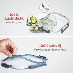 KitchenBrothers Meal Prep Bakjes - Set - Luchtdicht - BPA Vrij - 1L - Glas - 5 Stuks -Schoonmaakartikelen Winkel 1200x1200 681