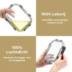 Vershoudbakjes - Meal Prep Bakjes - Diepvriesbakjes - Vershouddoos - Vershoudbakjes Set - Glas - 12 Stuks - BPA Vrij - Stosh -Schoonmaakartikelen Winkel 1200x1200 684