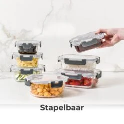 Vershoudbakjes - Meal Prep Bakjes - Diepvriesbakjes - Vershouddoos - Vershoudbakjes Set - Glas - 12 Stuks - BPA Vrij - Stosh -Schoonmaakartikelen Winkel 1200x1200 688