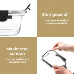 Vershoudbakjes - Meal Prep Bakjes - Diepvriesbakjes - Vershouddoos - Vershoudbakjes Set - Glas - 12 Stuks - BPA Vrij - Stosh -Schoonmaakartikelen Winkel 1200x1200 689