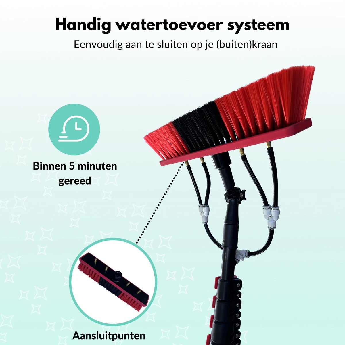 Cleanlix Telescoopsteel Met Borstel - Met Waterdoorvoer - Telescopische Wasborstel - Ramenwassen - Uitschuifbaar Tot 7,2 Meter 10 Cleanlix Telescoopsteel Met Borstel - Met Waterdoorvoer - Telescopische Wasborstel - Ramenwassen - Uitschuifbaar Tot 7,2 Meter - Afbeelding 8