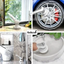 GoScrub® Elektrische Schoonmaakborstel – Elektrische Schrobber - Schrobborstel – Voor Badkamer Of Keuken – Schrobber Met Steel – Luiwagen – Polijstmachine - Poetsmachine Met 10 Opzetstukken -Schoonmaakartikelen Winkel 1200x1200 701