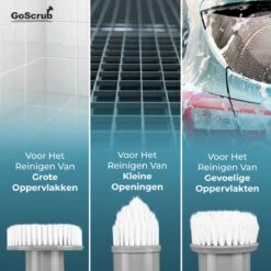 GoScrub® Elektrische Schoonmaakborstel – Elektrische Schrobber - Schrobborstel – Voor Badkamer Of Keuken – Schrobber Met Steel – Luiwagen – Polijstmachine - Poetsmachine Met 10 Opzetstukken -Schoonmaakartikelen Winkel 1200x1200 706