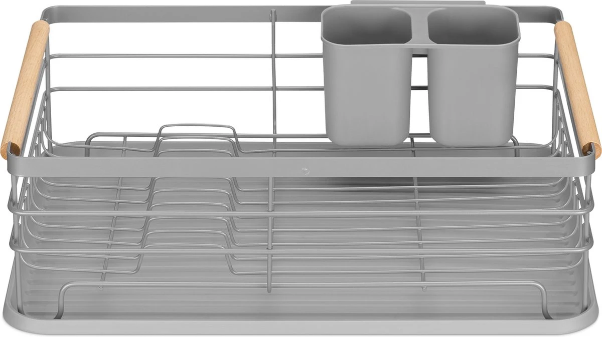 Navaris Afdruiprek Met Uitneembare Bestekhouder - Afwasrek Met Losse Lekbak - Vaatwasrek Met Plateau - Voor Bestek, Borden, Schalen En Pannen 6 Navaris Afdruiprek Met Uitneembare Bestekhouder - Afwasrek Met Losse Lekbak - Vaatwasrek Met Plateau - Voor Bestek, Borden, Schalen En Pannen - Afbeelding 4