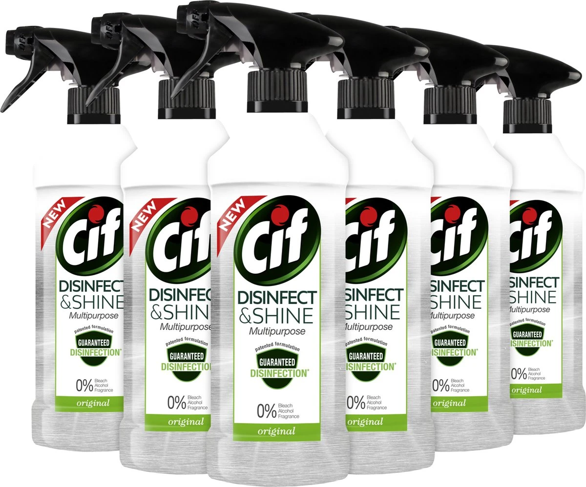 Cif Disinfect & Shine Original Desinfectie Spray - 6 X 500 Ml - Voordeelverpakking 5 Cif Disinfect & Shine Original Desinfectie Spray - 6 X 500 Ml - Voordeelverpakking - Afbeelding 3