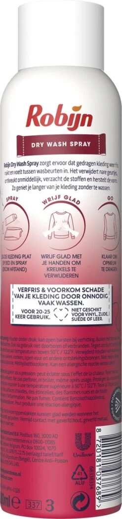 Robijn Pink Sensation Dry Wash Spray - 2 X 200 Ml - Voordeelverpakking -Schoonmaakartikelen Winkel 282x1200