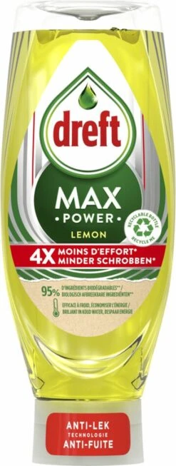 Dreft MaxPower - Lemon - Vloeibaar Afwasmiddel - Voordeelverpakking 8 X 640 Ml -Schoonmaakartikelen Winkel 454x1200 2