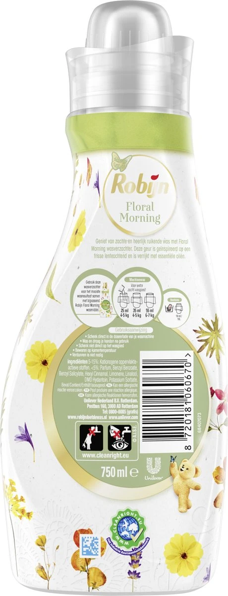 Robijn Floral Morning Wasverzachter - 8 X 30 Wasbeurten - Voordeelverpakking 4 Robijn Floral Morning Wasverzachter - 8 X 30 Wasbeurten - Voordeelverpakking - Afbeelding 2